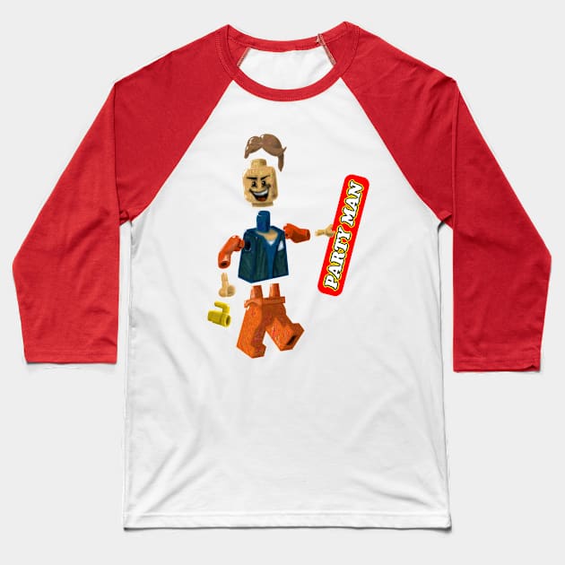 Party Man Baseball T-Shirt by Vigigio